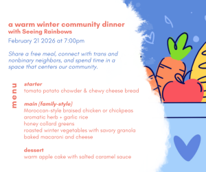 Community Dinner with seeing rainbows