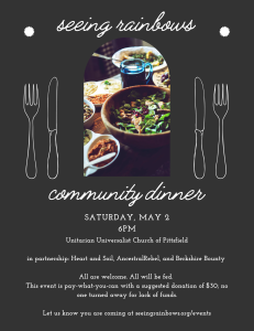 Community Dinner with seeing rainbows